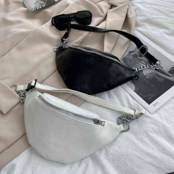 

women's waist bag summer new fashion korean version personalized fashion chain chest bag simple and cross bag 220712