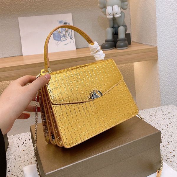 

handbags alligator shoulder bag crossbody bags genuine leather tote purse classic women chain metal hardware flap hasp interior slot pocket