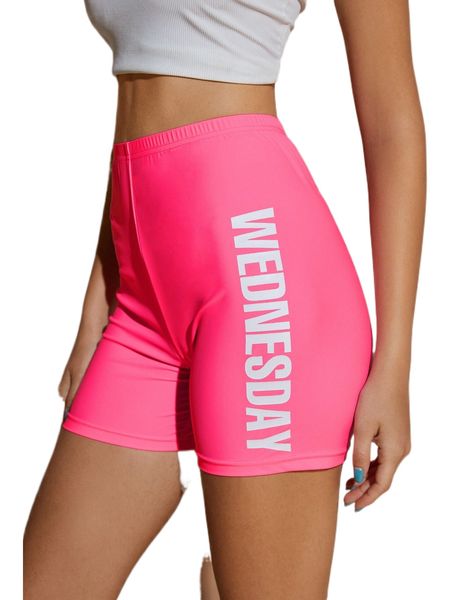 

x jade breyon letter graphic biker shorts 30it#, White;black