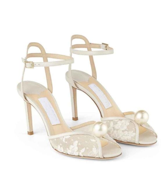 

bride sandal brands sacora sandals shoes for bidal wedding high heels white pearls leather ankle strap peep toe elegant lady pumps eu35-43, Black