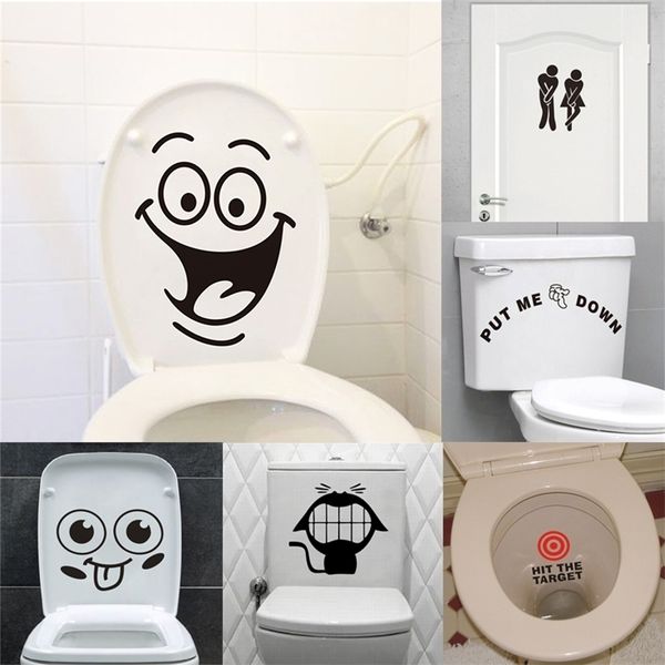 Adesivos de sinal de banheiro engraçado adesivos de decoração de casa
