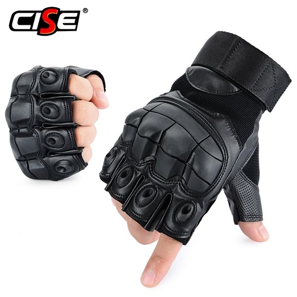 Touch Screen PU Leather Moto Mezze dita Guanto Moto Motocross Moto Hard Fingerless Riding Biker Protezioni 220812