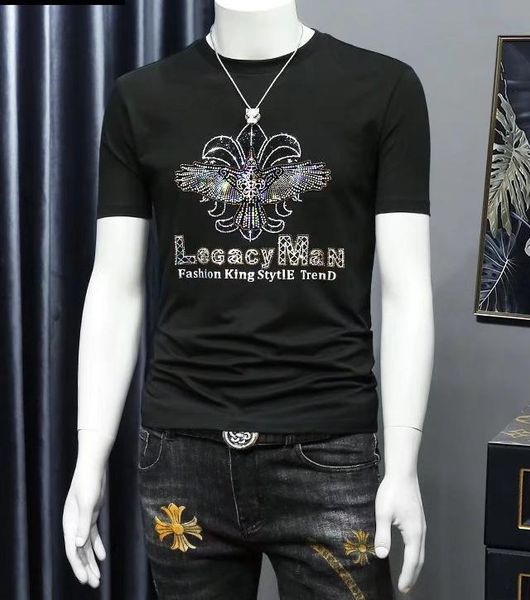 

european station mens short sleeve t shirt summer 2022 new fashion brand high-end brand men's t-shirt, White;black