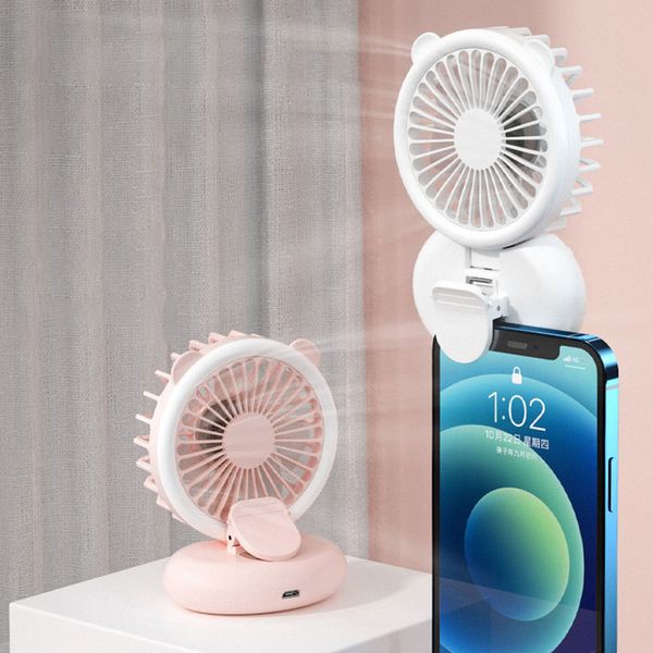 Mini Mini portátil Fan Office Desktop Phone Clip 3 Speed ​​Speed ​​Ajustável Elegável Elegável Handheld Recarregável Pescoço 220505