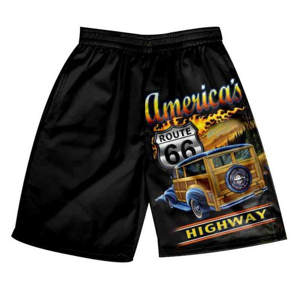 

men's shorts 2022 route 66 series 3d summer casual kimono, White;black