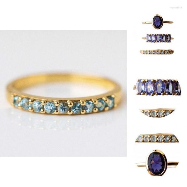 Anéis de casamento 3pcs All-Match Purple Anti-oxidação resistente a Lady Jewelry Supplies para Wynn22 ao ar livre