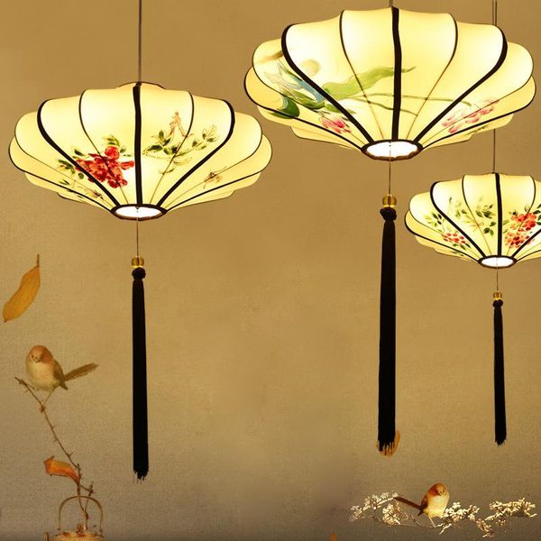 Lampade a sospensione Stile cinese retrò Zen Lampadario a LED antico Ristorante Soggiorno Sala da tè Hanglamp creativo Illuminazione classica LuminariaP