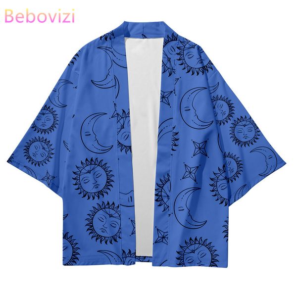 

plus size 5xl black white blue beach japanese style kimono streetwear men women cardigan cosplay haori yukata harajuku robe, Red