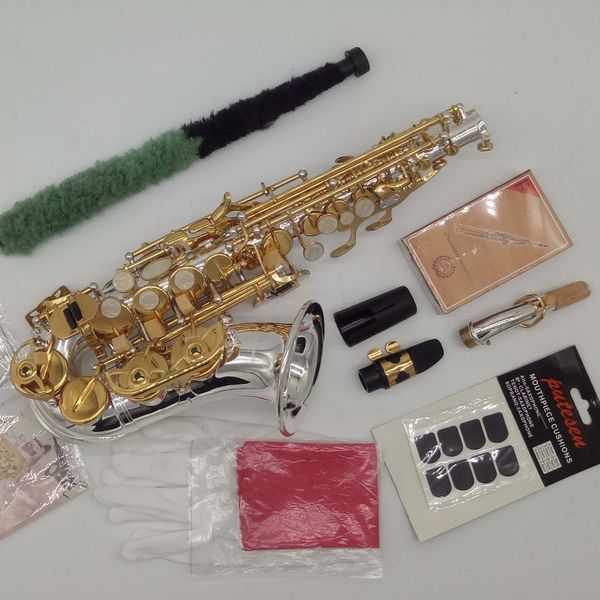 

mfc curved soprano saxophone sc-9937 sc-wo37 nickel silver brass sax mouthpiece patches pads reeds bend neck