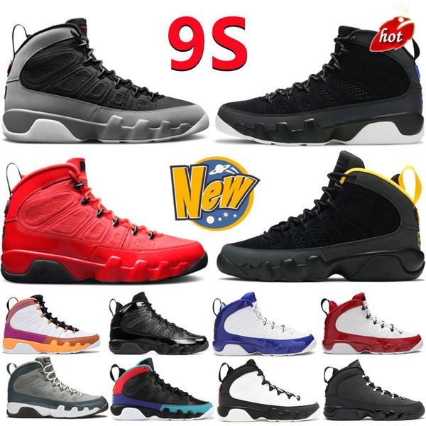 

2022 new 9 9s men basketball shoes ix unc reflective chameleon bred university gold chile red man women gym red particle grey racer blue, Black
