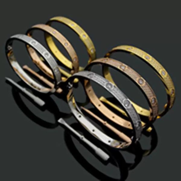 

baseball designer bracelets nail jewelry designer bangle for woman exquisite gem all star diamond titanium steel with screwdriver men silver, Black