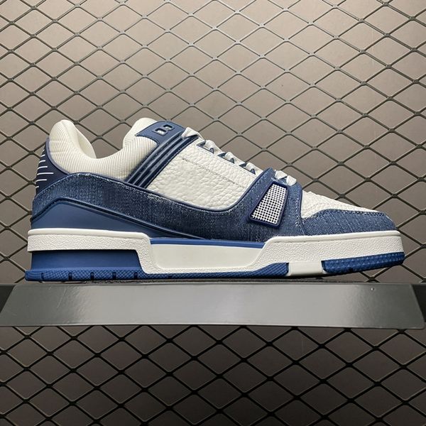 

italy blue denim vintage mens running shoes basketball trainers virgils designer signature iconic model women sneakers two-tone version flow