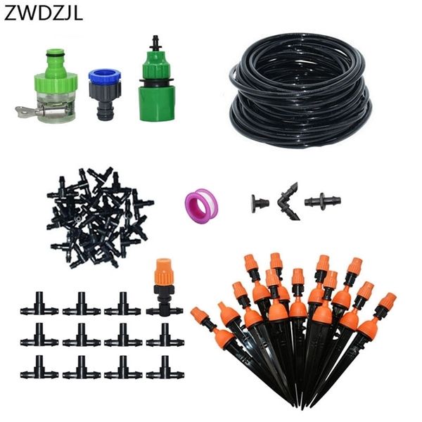 25M giardino fai da te micro sistema di irrigazione a goccia kit di irrigazione da giardino pianta auto irrigazione automatica kit di irrigazione spruzzatore 1 set T200530