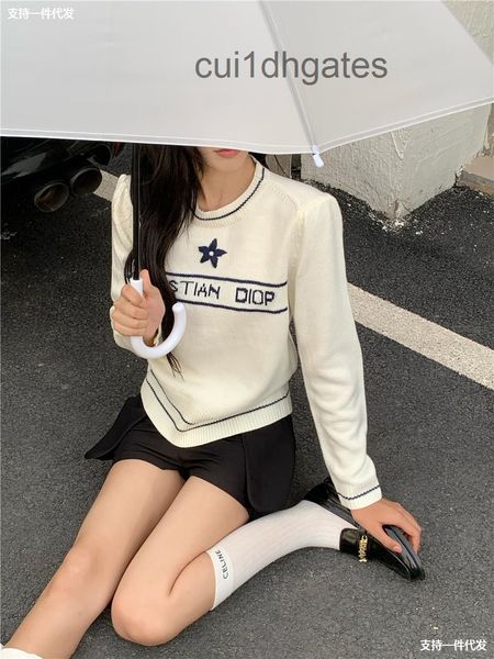 

2022 designer di or t shirt and tees dress knitwear pullover sweater 2022 new women's spring autumn wear lazy fashion aging jacket for, White;black