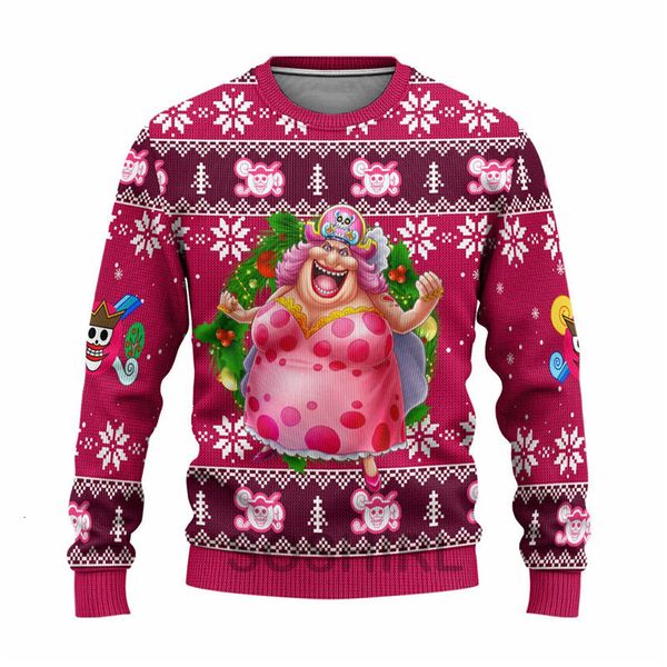 Kadın Hoodies Sweatshirts Komik Çirkin Noel Polar Sweatshirt Charlotte Linlin Anime 3D Moda Külot Hip Hop Sokak Giyim Erkekler Giyim 230206