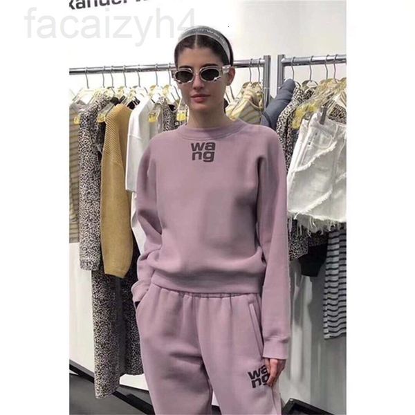 

two piece dress designer made goods and cashmere pants autumn winter 2019 loose round neck awang letter printed sweater set re9q, White