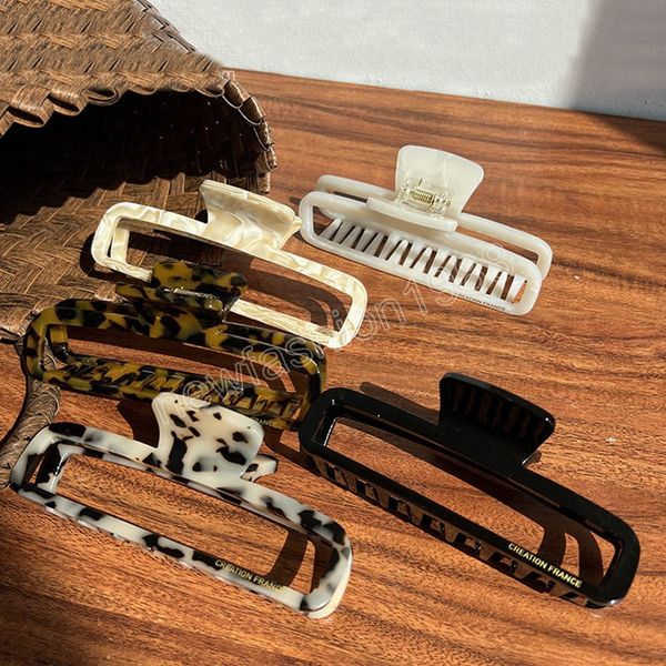 Fermaglio per capelli in acetato Artiglio per capelli con stampa leopardata Artigli di grandi dimensioni per accessori per capelli con porta coda di cavallo da donna Trasporto di goccia