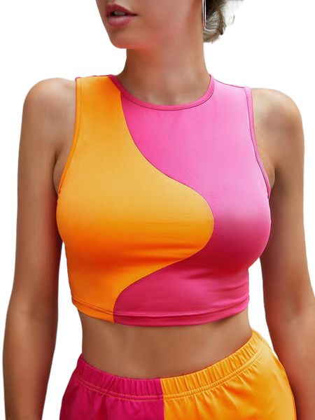 

two tone crop tank m7k1#, White