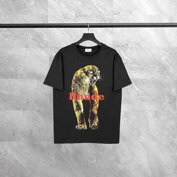 Camiseta de designer de marca camisetas homens masculino de rua de hip hop t- leopard impressão de alta qualidade algodão camisetas de manga curta de alta qualidade