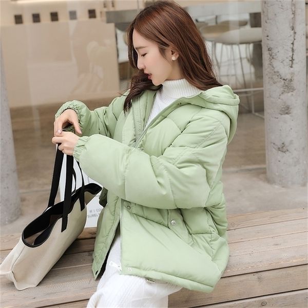 

fitaylor winter cotton padded jacket women parkas thicken outerwear casual bread hooded coat female basic outwear 201126, Black