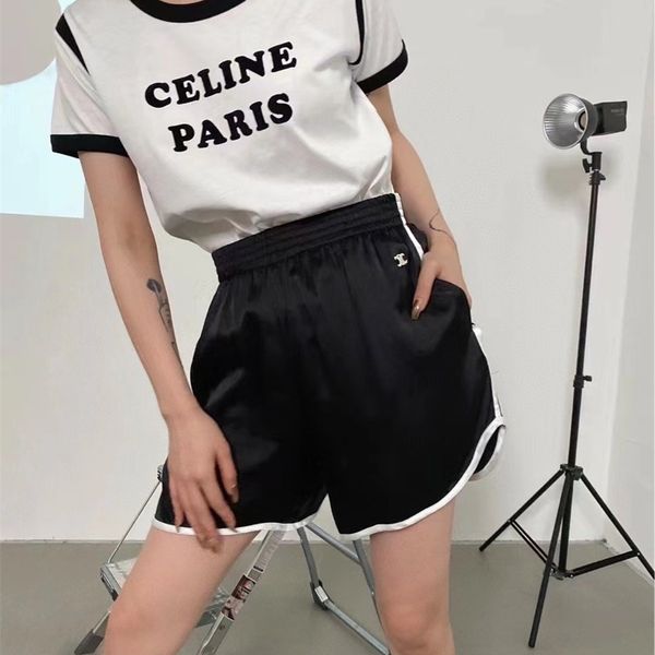 

71% off 2022 summer trendy men's and women's clothing 2022 new small embroidery white piping stitched shorts sports fashion high w, White;black