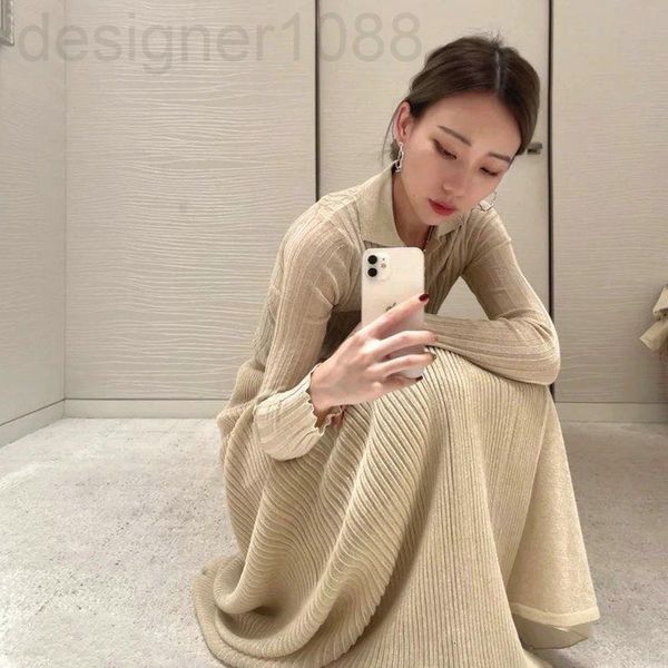 

women's knits & tees designer d family's new polo collar bright silk thin sweater in early spring 2022 womanly slim fit foreign st, White