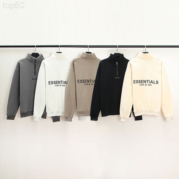 

men's hoodies & sweatshirts designer and women's printed back half zipper plush sweater jacket trendy large h1gk, Black