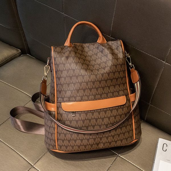 

designer bag backpack travel bags with large capacity and vintage prints 32cm