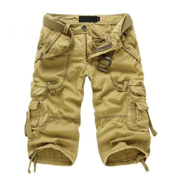 

tactical camouflage camo cargo shorts men casual pants male loose work man military short 29-38, Black