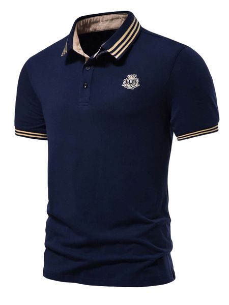 

men striped trim logo print polo shirt p9rw#, White;black