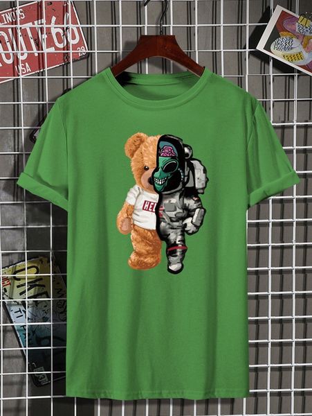 

men bear & alien print tee y5yc#, White;black