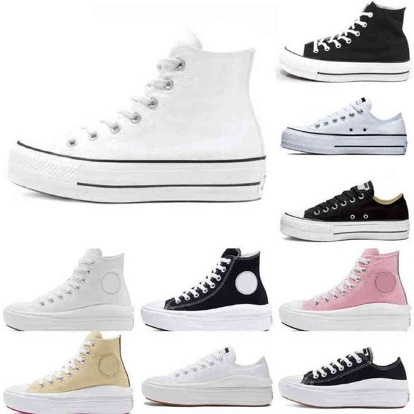 

2022 classic canvas casual shoes platform hi reconstructed slam jam triple black white pink high low mens womens sport sneakers 36-40 wwly