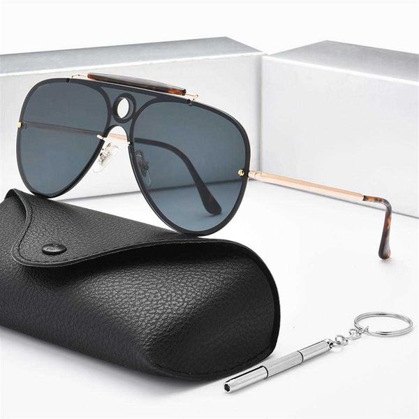 

2021 luxury designer sunglasses men's and women's aviator goggles outdoor beach sunshade mirror polarized l262t, White;black