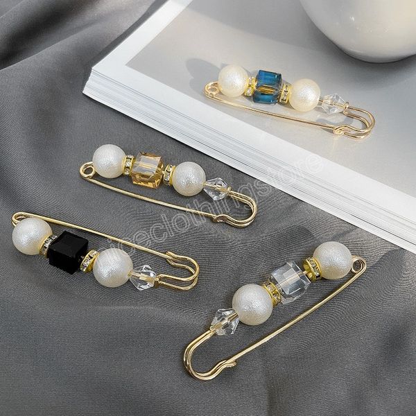 Vintage-Perlen-Brosche zum Festziehen des Bunds, kleinere Broschen mit offenem Boden, Strass-Metall-Zubehör