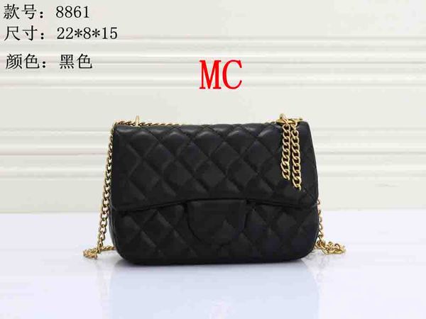 

women's designers luxury famous shoulder bag totes purse handbag message bags cluth brand classic crossbody pu leather #8861 gold chain