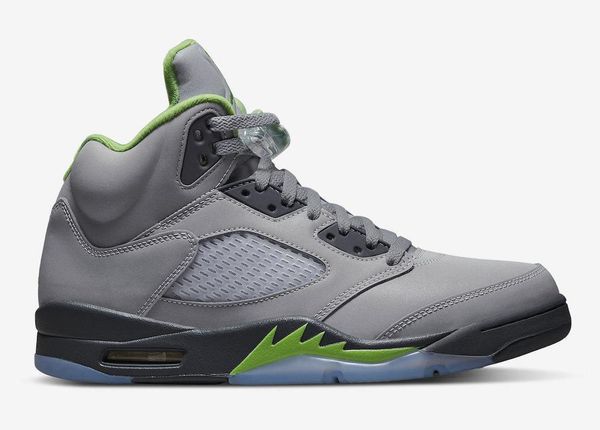 

authentic 5 green bean 5s silver flint grey shoes 3m reflective men women outdoor sports sneakers original us7-13