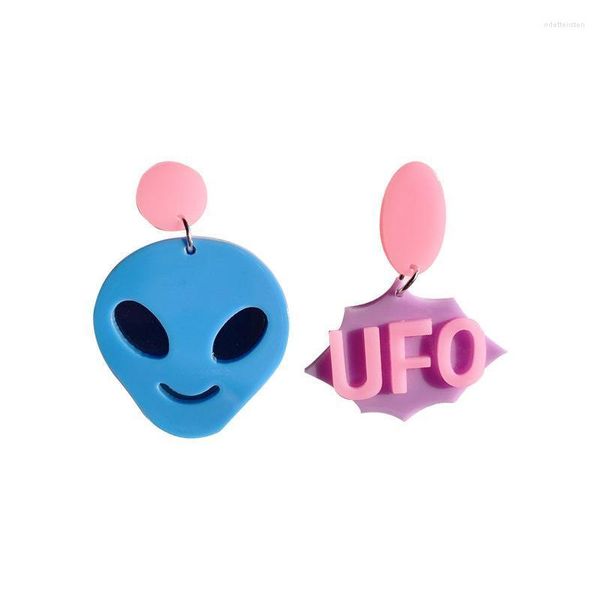 Baumelnde Kronleuchter-Acryl-Accessoires, Asymmetrie-UFO-Tropfenohrringe für Damen, Mädchen, Kinder, trendiger Schmuck, baumelnde Odet22