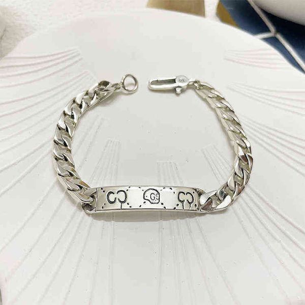 

factory outlet silver elf ghost skull men and women lovers' bracelet chain valentine's day gift, Black