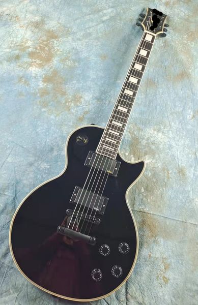 2022 Elettrica chitarra, ebano   chitarra vincolante, pickup EMG nero, accessori neri, Tune O Matic Bridge