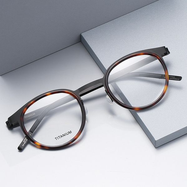 Sonnenbrille für Herren, modisches Design, optische Brille, rund, Computer, Acetat-Brille, Titan, Vollformat, luxuriöse hochwertige optische Brille, MyopiaFashion