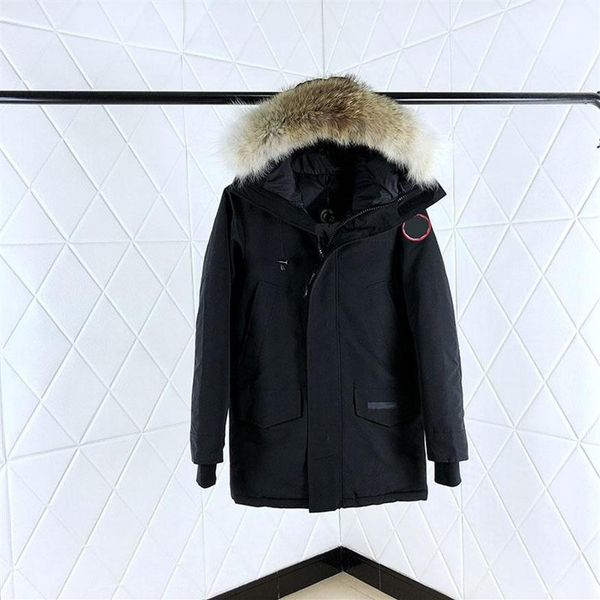 

classic style of down jacket for men's women with wolf fur hooded tracksuit parka winter coat windbreaker face north designer333u, Black