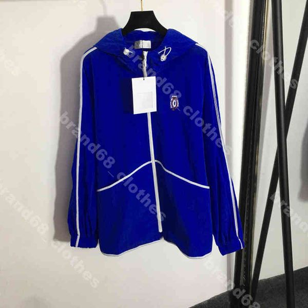 

designer women hooded coat cch..el embroidered logo brand clothes summer long sleeve zipper jacket high end summer sun protection quick dry, Black;brown