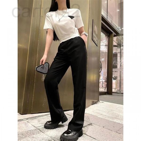 

casual dresses designer chaopai 22 early spring new webbing elastic waist leisure wide leg women's loose straight tube versatile trouse, Black;gray