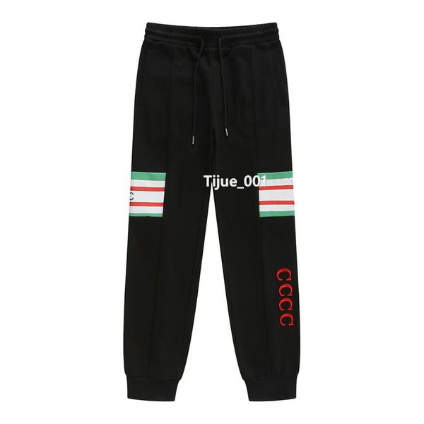 

22fw italy high end designer high street letter embroidery pants man relaxed sport jogger elastic waist trousers spring autumn fashion casua, Black