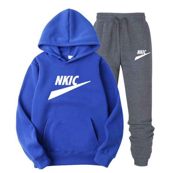 

cotton brand men /women tracksuit hoodies + pants for autumn winter winter streetwear matching sets sweatershirts sweatpants high quality, Gray