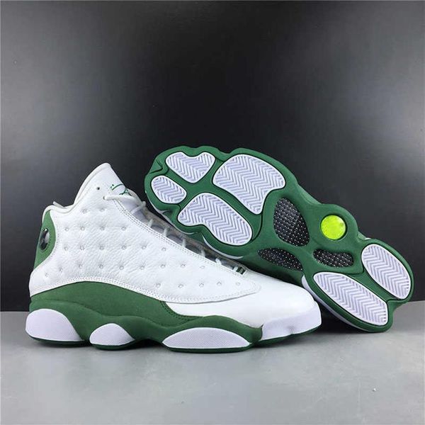 

all-new 13 ray allen pe lucky green men basketball shoes 414571-125 13s white black sport trainers sneakers with box259m
