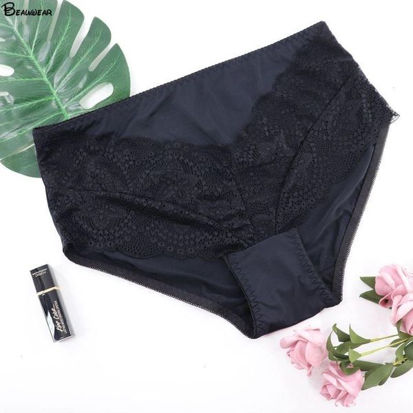 

women panty floral lace underwear plus size female brief ultra thin underpants for ladies black beige whhite 7xl, Black;pink