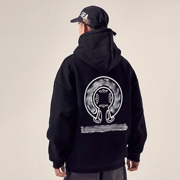 

fashion classic mens sweatshirts designer luxury hoodies ch zipper hooded sweater cross flower pullover sanskrit pattern casual coat women, Black