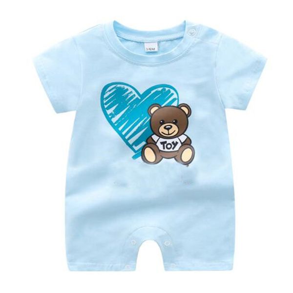

cotton newborn baby romper 0-24 months infant toddle bodysuit kids one-piece onesies jumpsuits climbing clothes, Blue
