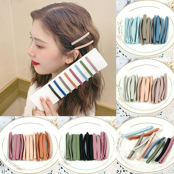 5 pièces/ensemble bonbons couleurs pinces à cheveux pour filles femmes Simple basique doux épingles à cheveux peint coloré mat cheveux accessoires Barrette